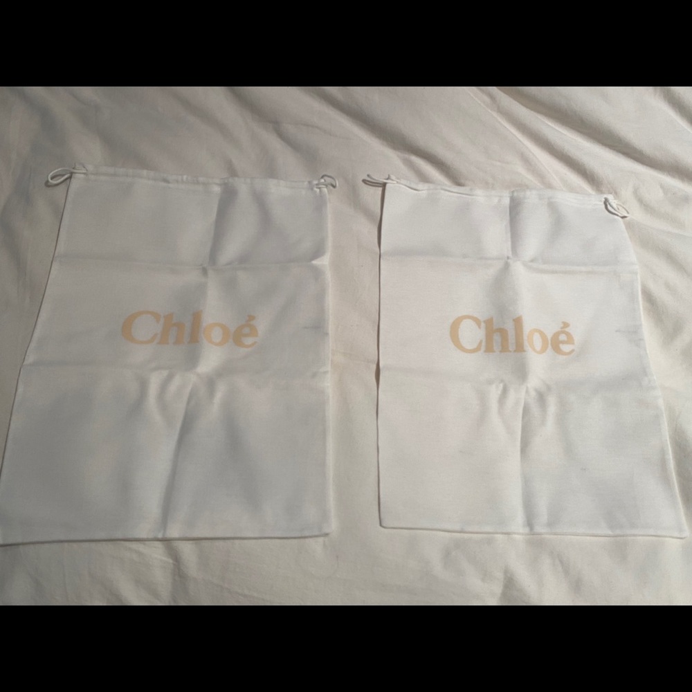2 White Chloé Dust Bags. Brand New!